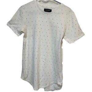 PacSun Size Small White w/ Whimsical Symbols Scalloped Fit T-Shirt Men or Women